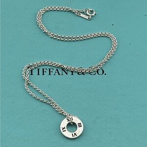 Tiffany & Co. 💯% Auth Vintage Roman Numeral Disc Pendant Necklace w/ Pouch ✨EUC